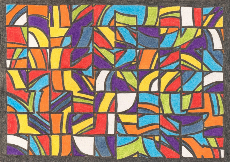 Veronika Schwarz, I Like Rainbows Too (2026) coloured pencil on paper, 148 x 210mm
